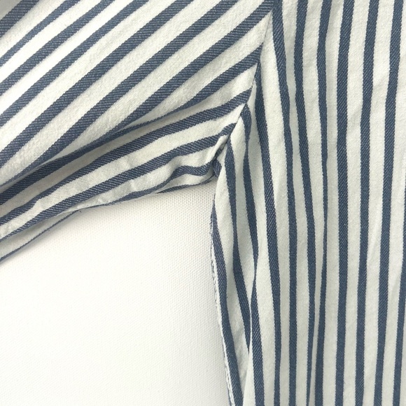 PAIGE Kadie Striped Button Up Shirt Top Blue White Long Sleeve Size Medium - Picture 11 of 16